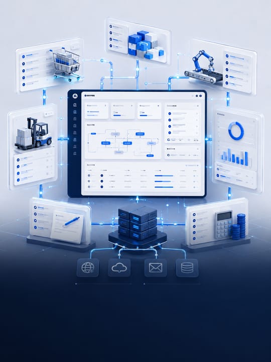 Representative ERP development architecture