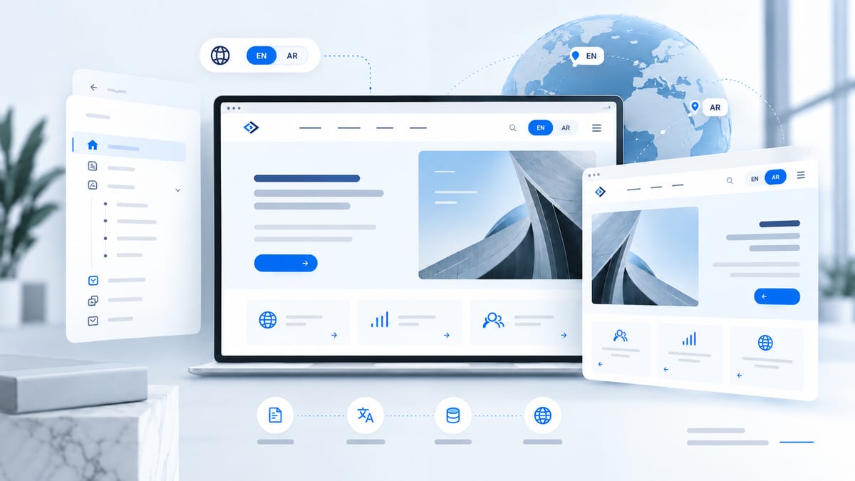 Multilingual website interface across global markets